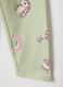 Girls' Green Stretch Cotton Leggings with Prints, Skinny Fit_3