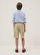 Beige stretch cotton cargo shorts for boys with regular fit_1