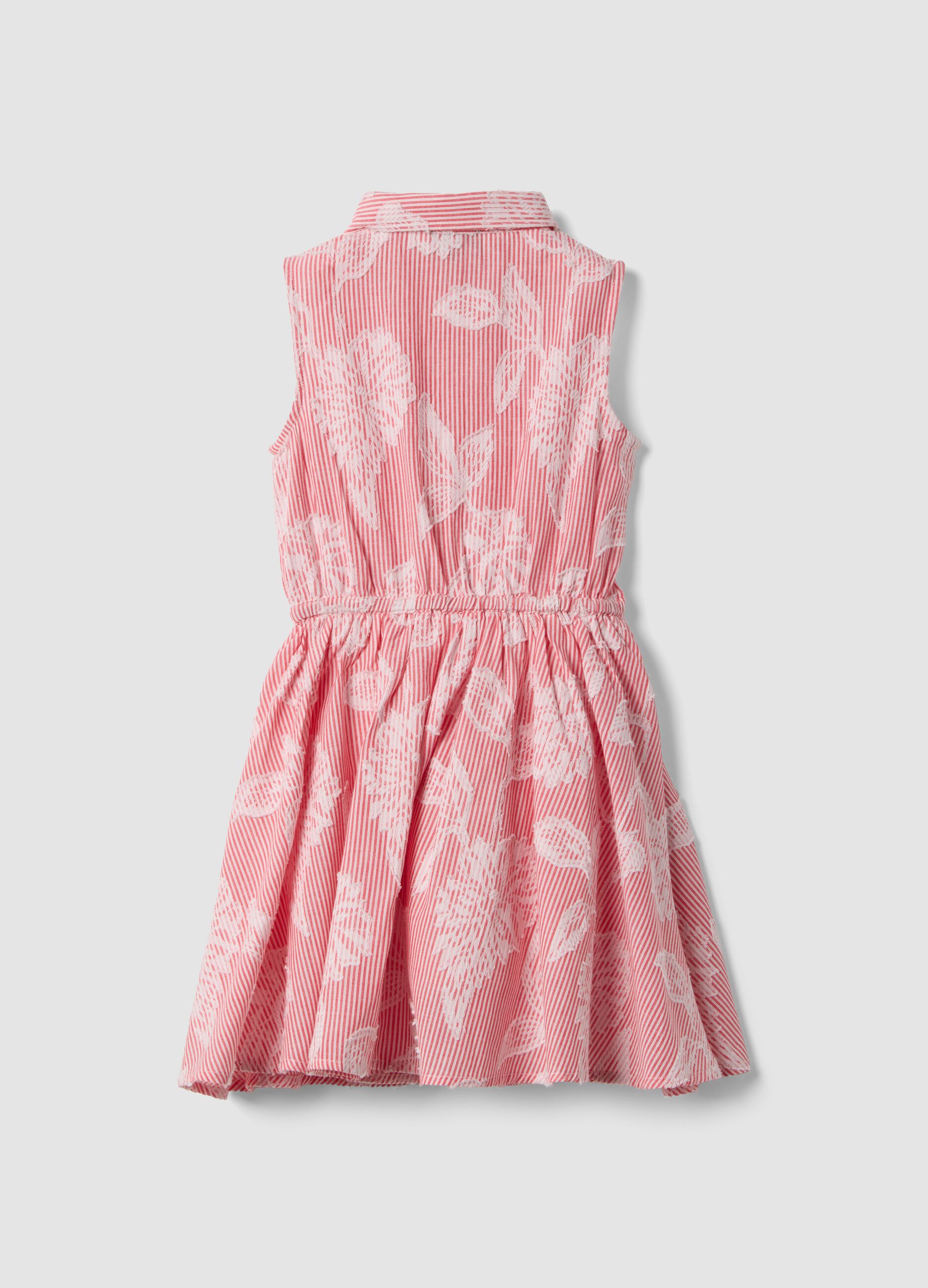 Girls&rsquo; pure cotton pink striped dress