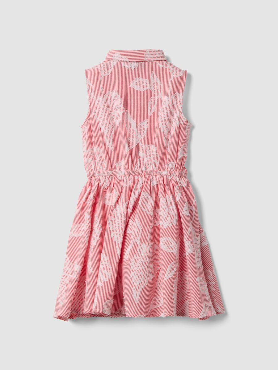 Vestito in puro cotone a righe rosa per bambina_1