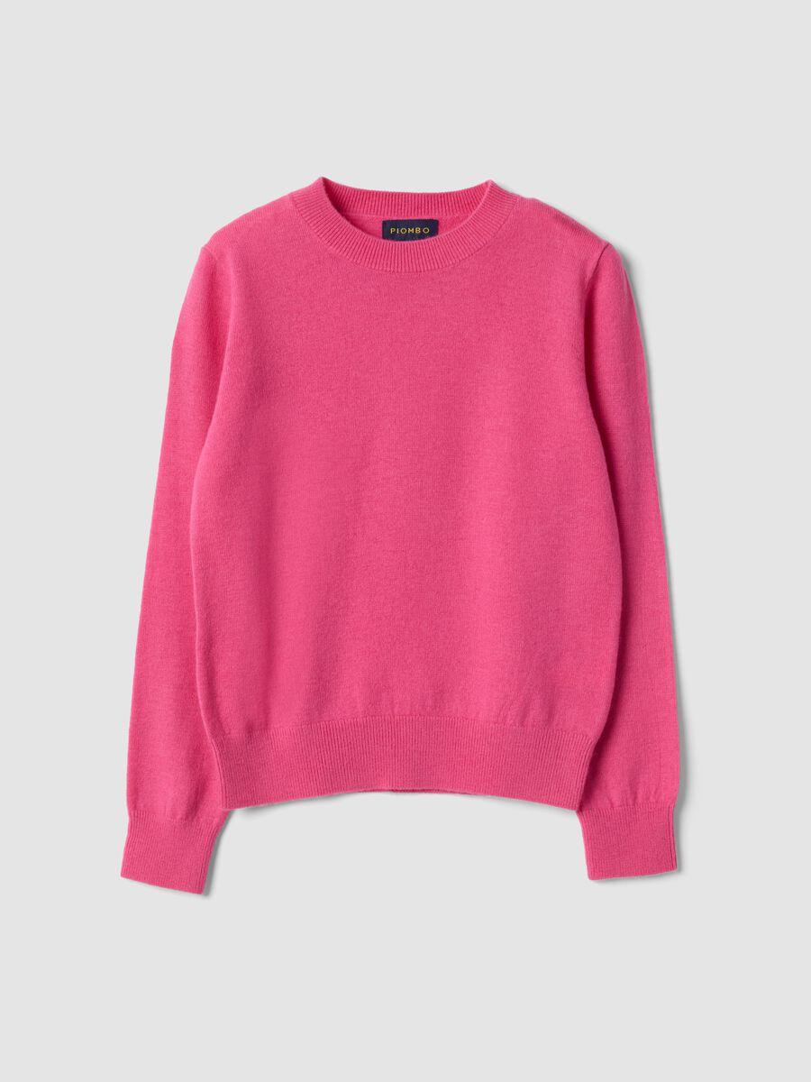 Maglione rosa in pura lana a maniche lunghe regular fit_3
