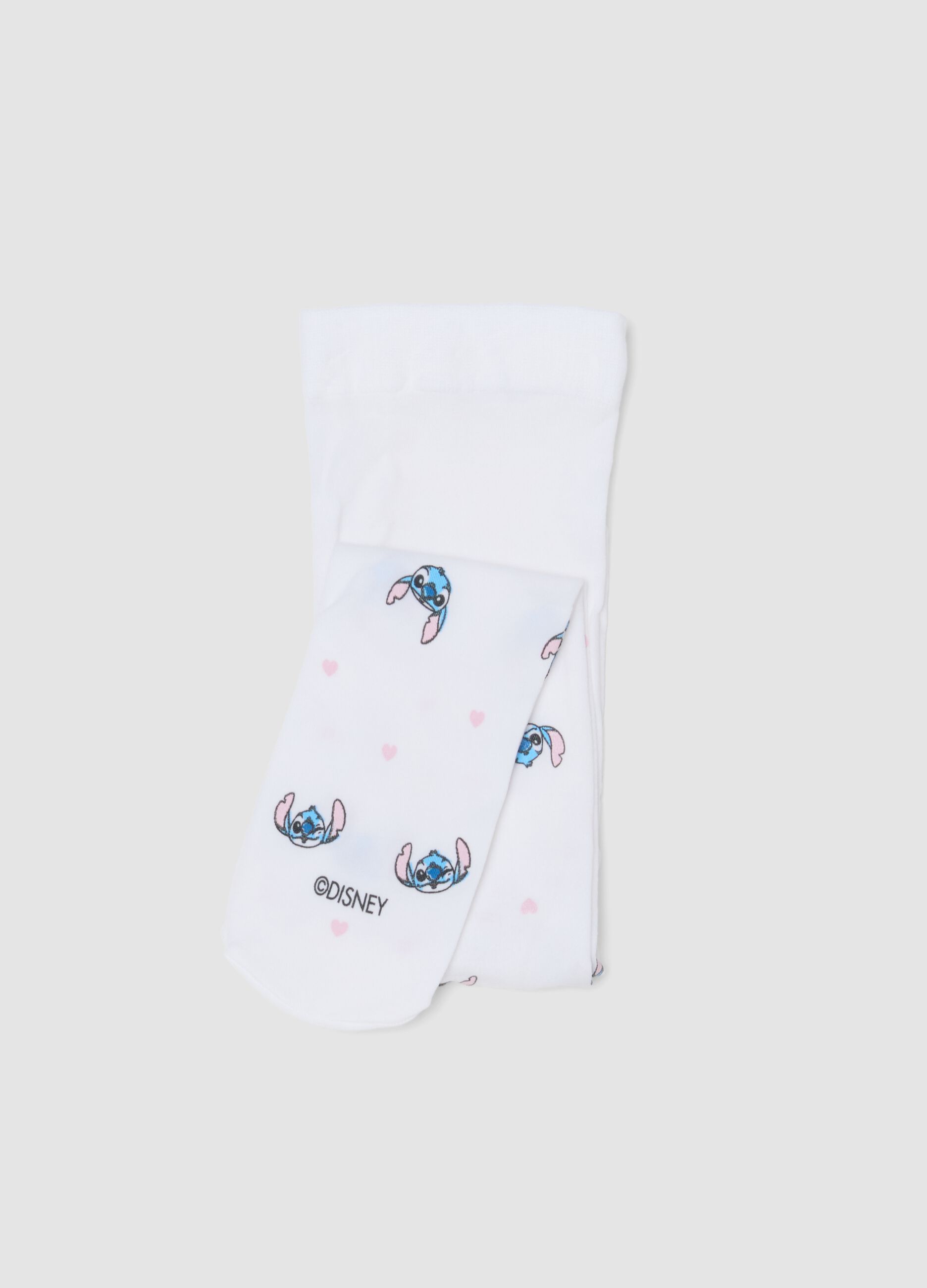 Collant elasticizzati bianchi da neonata con Stitch