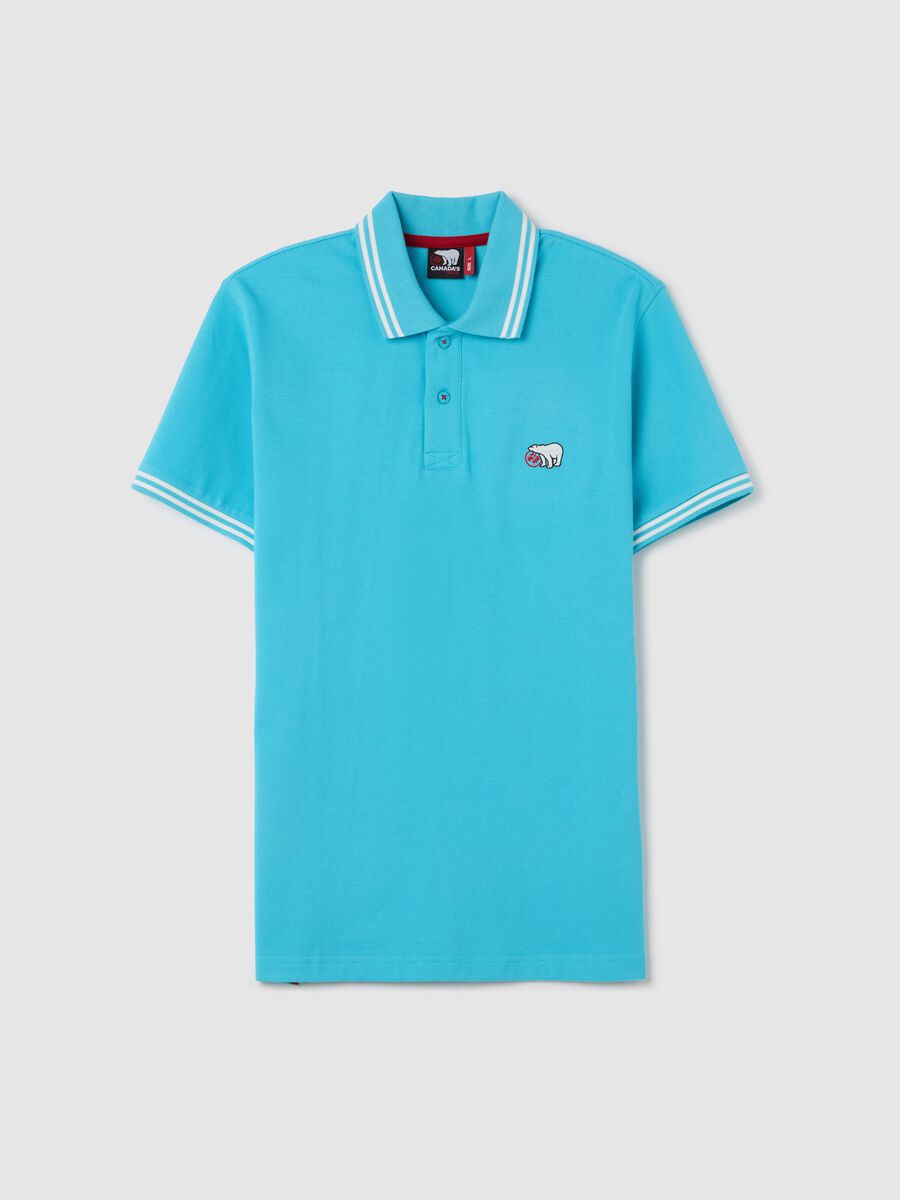 Light blue polo shirt in cotton_4