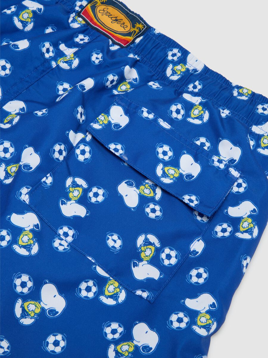 Pantaloncini da uomo in tessuto blu con stampa_1