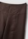 Brown linen-viscose blend wide-leg trousers with side zip fastening_1