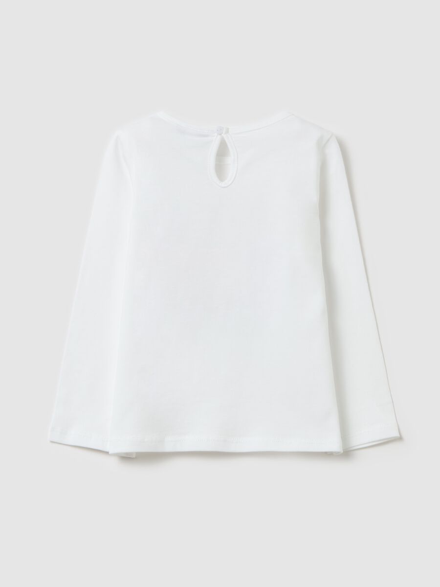 Cotton T-shirt with print and long sleeves_1