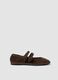 Brown ballet flats with double strap_0