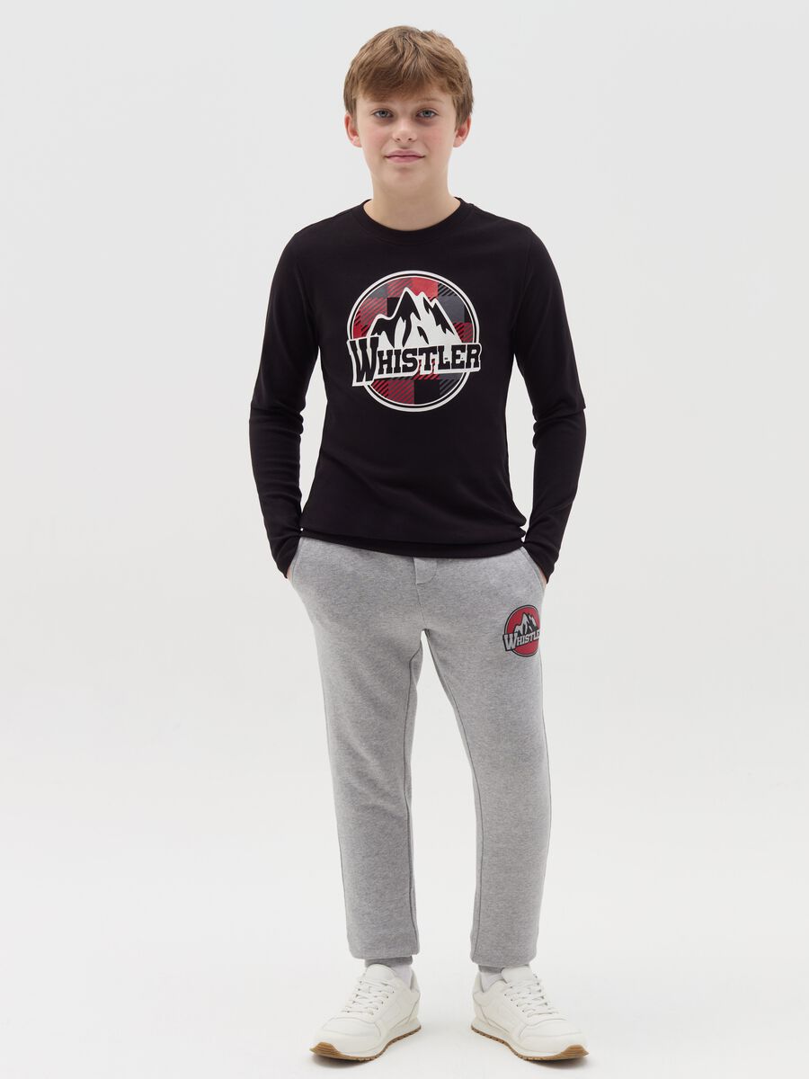 Joggers with drawstring and "Whistler" print_0