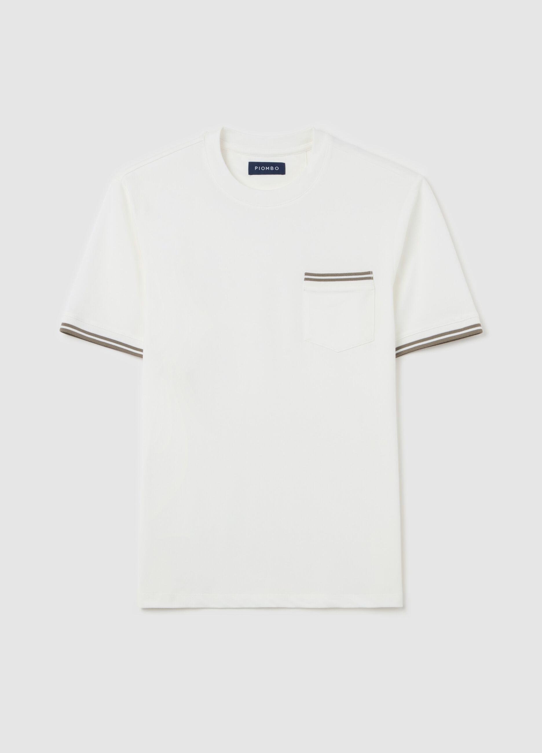 T-shirt with striped details and pocket