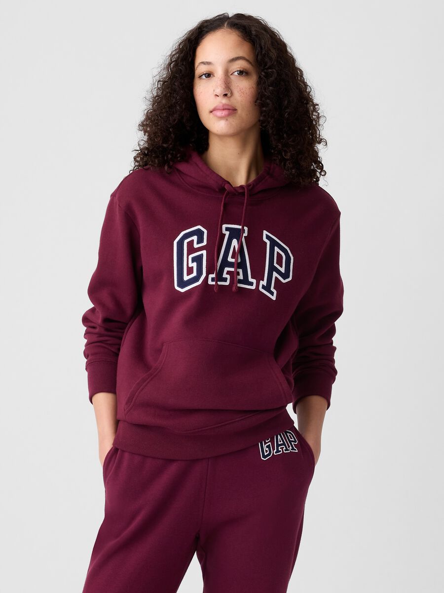 Sweatshirt with hood and logo embroidery_1