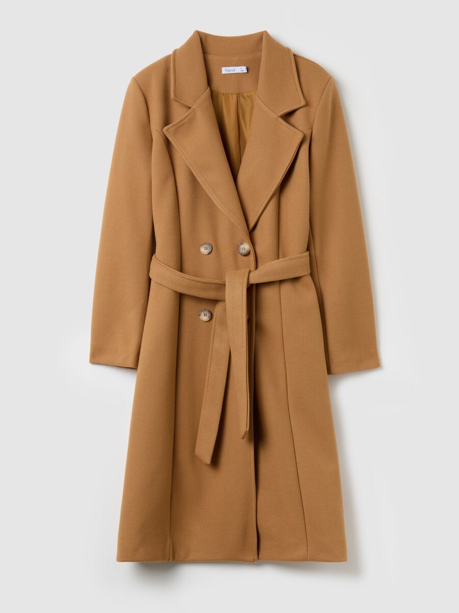 Double-breasted trench coat in cloth with belt_4