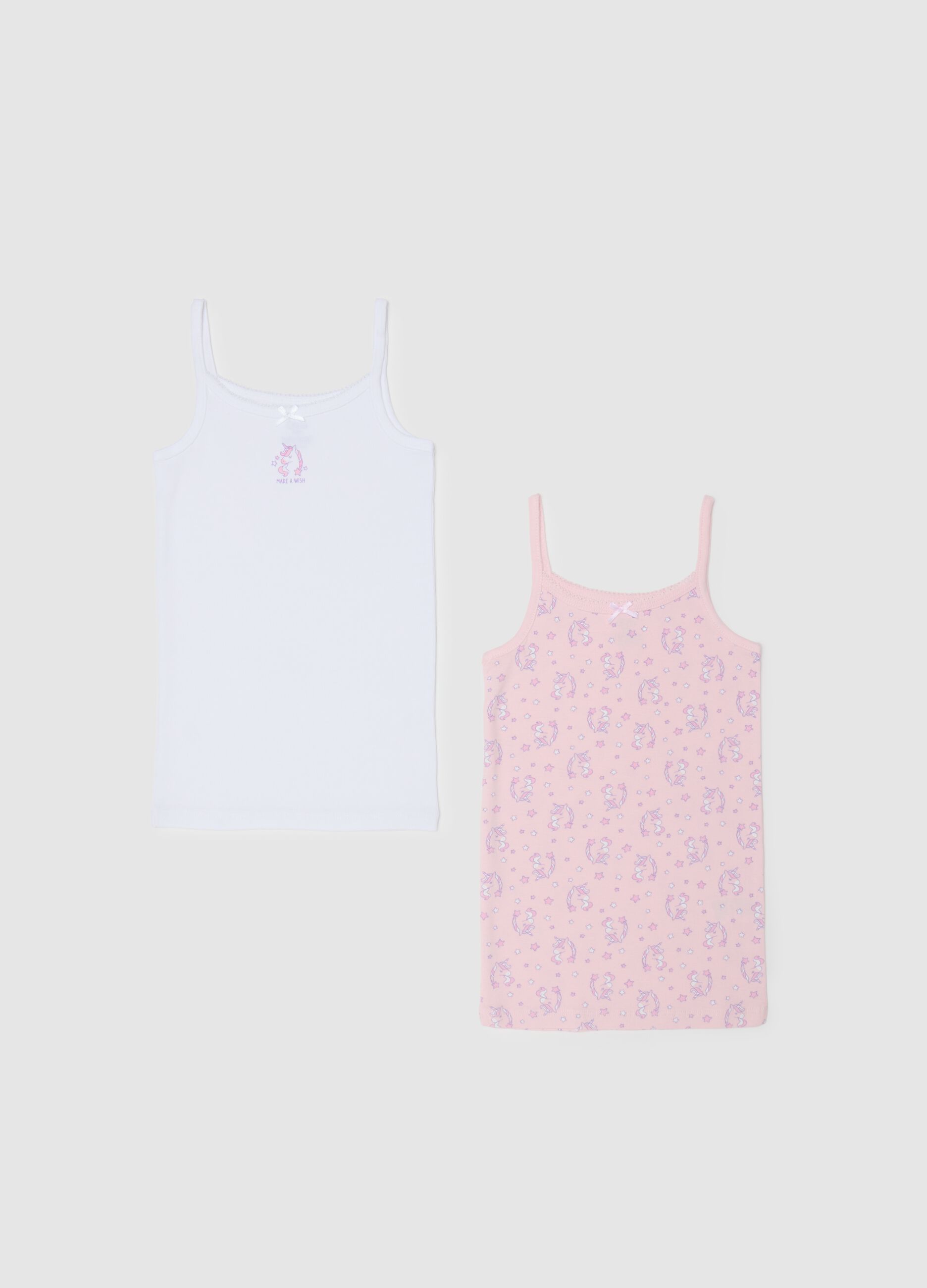 Girls' Pure Cotton Multi-colour Vest Twin Pack
