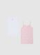 Girls' Pure Cotton Multi-colour Vest Twin Pack_0