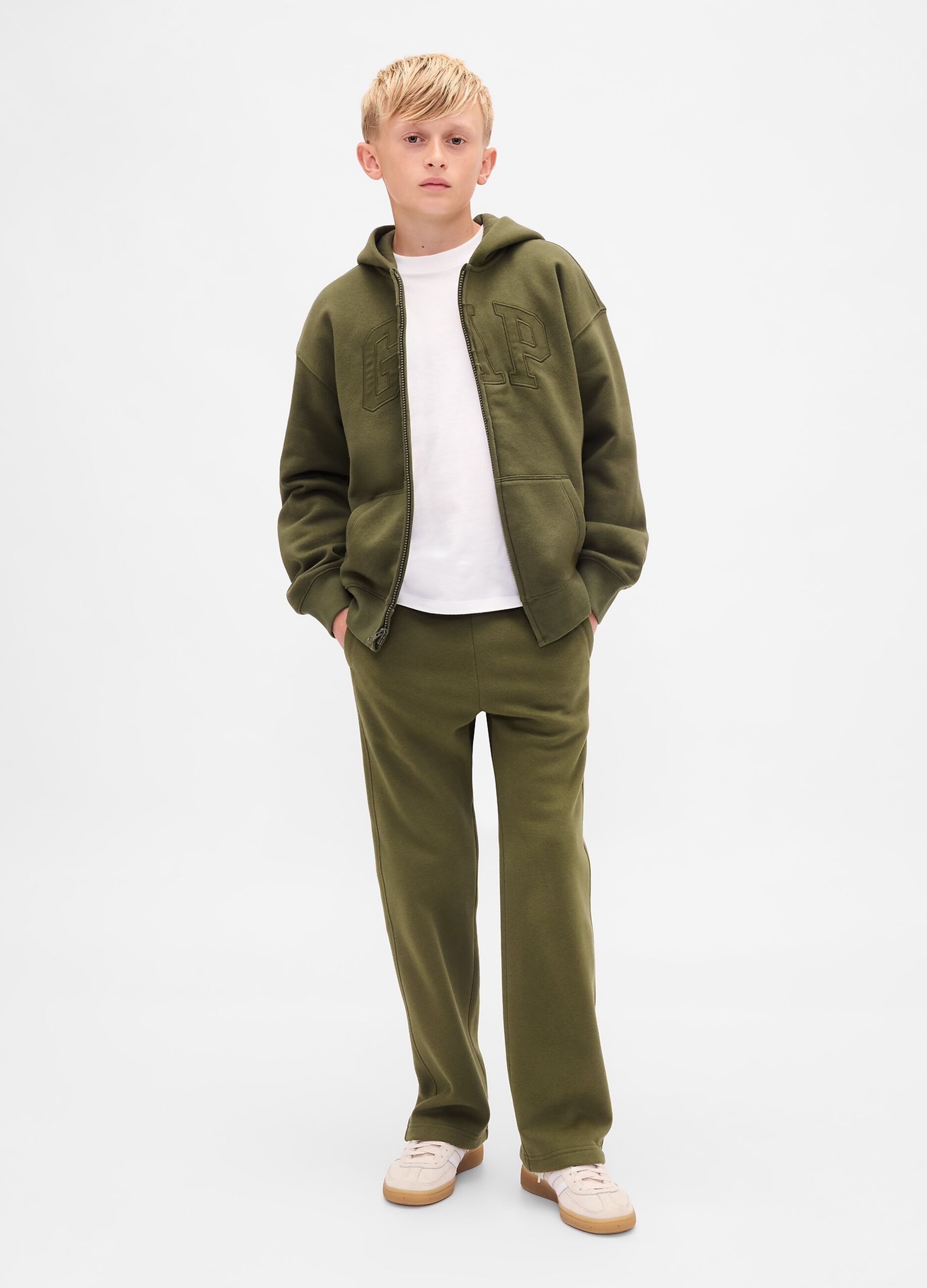 Green Hoodie with Full Zip