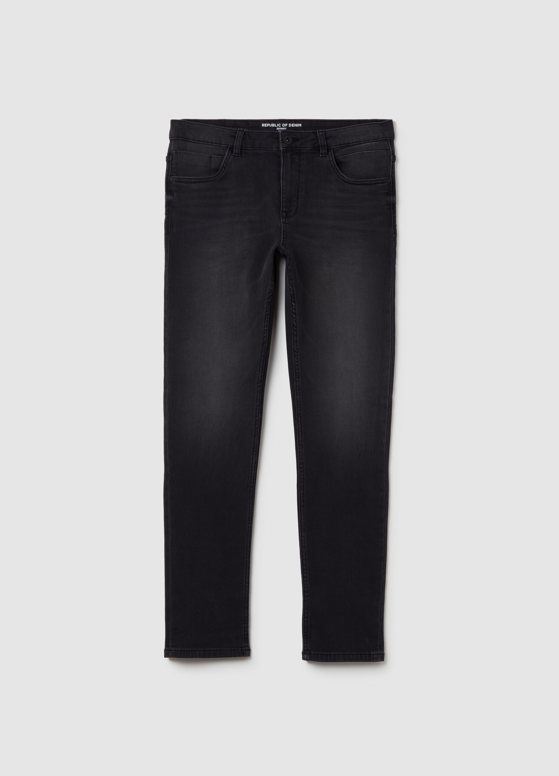 Skinny-fit jeans with fading