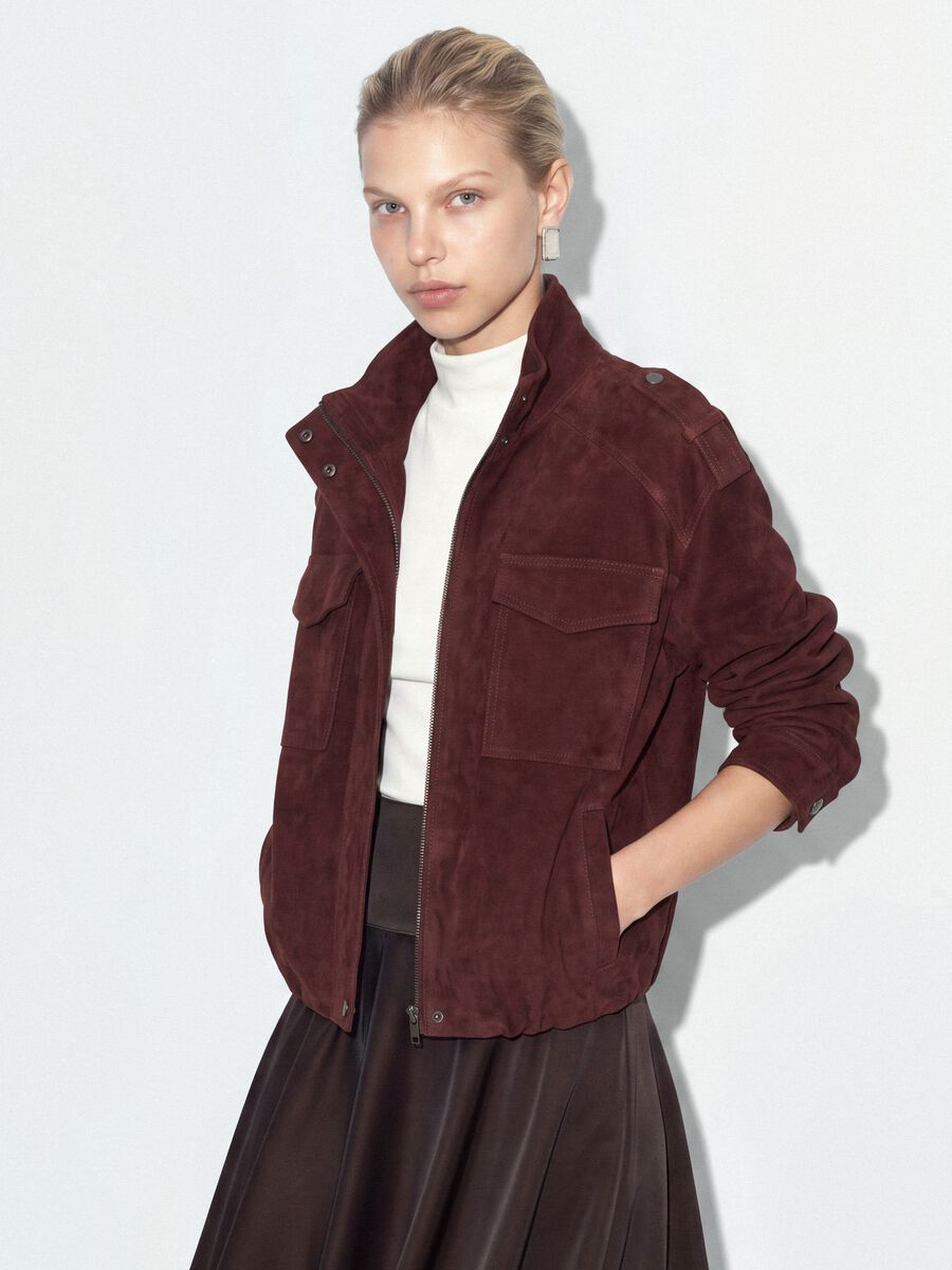 Giacca rossa in vera pelle regular fit_0
