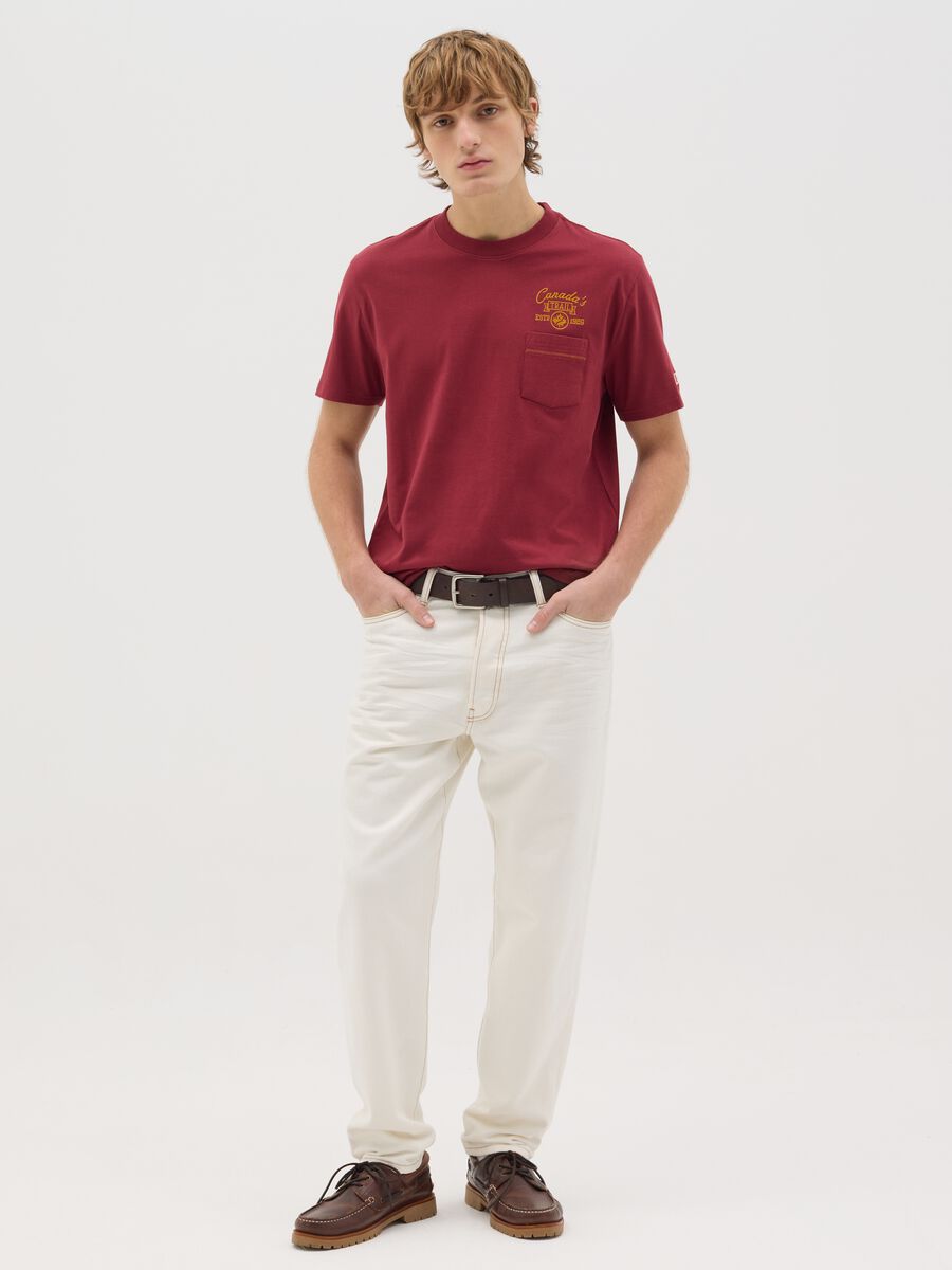 Canada's Trail red T-shirt with pocket and embroidery_1