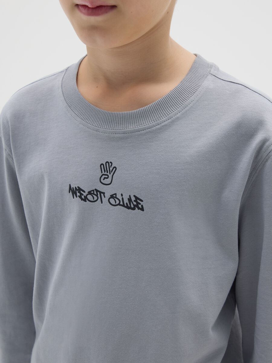 Maglietta da ragazzo in puro cotone grigia regular fit_2