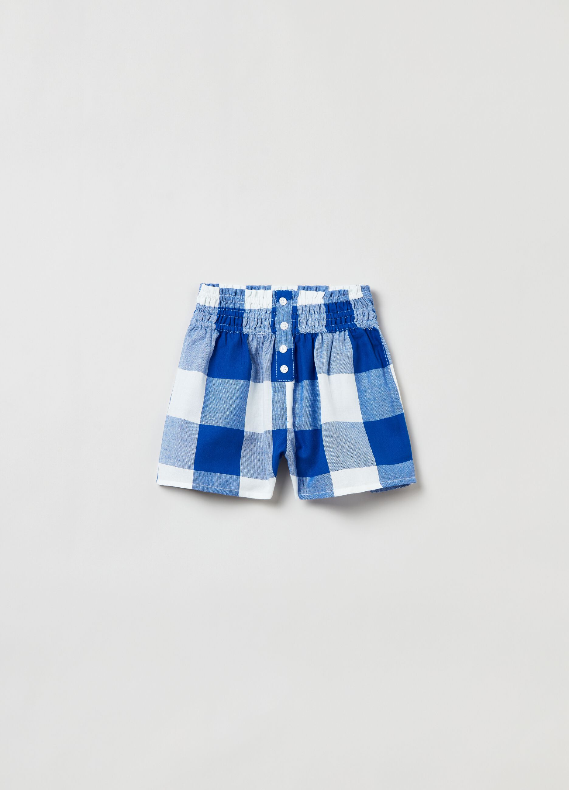 Shorts in cotone a quadri_0