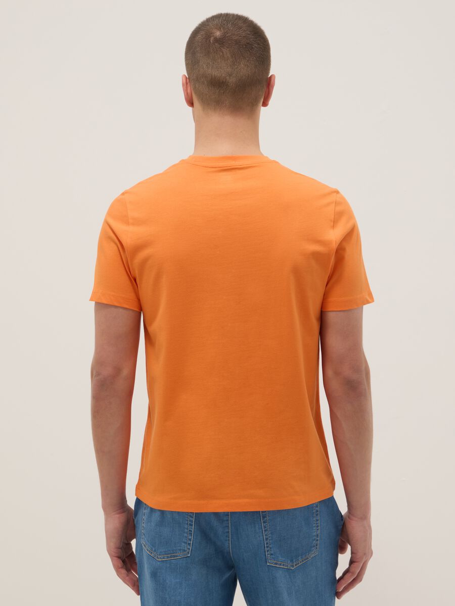 Orange Pure Cotton Short Sleeve Regular Fit T-shirt_3