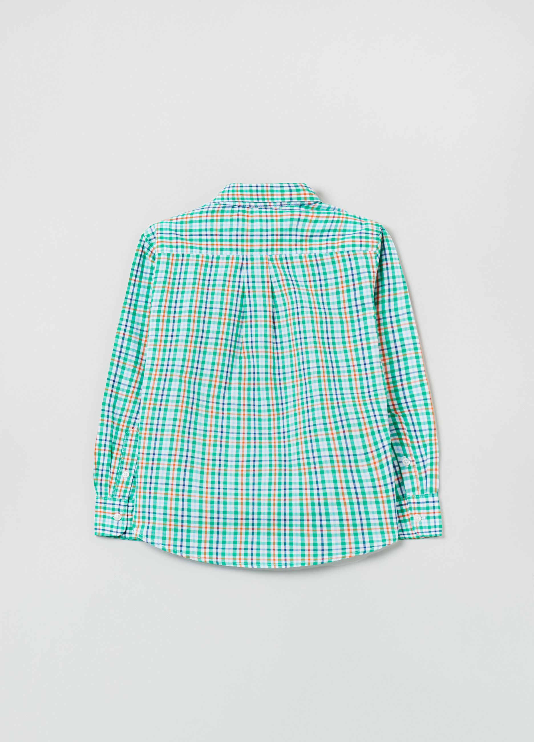 Camicia in cotone stampa check_1