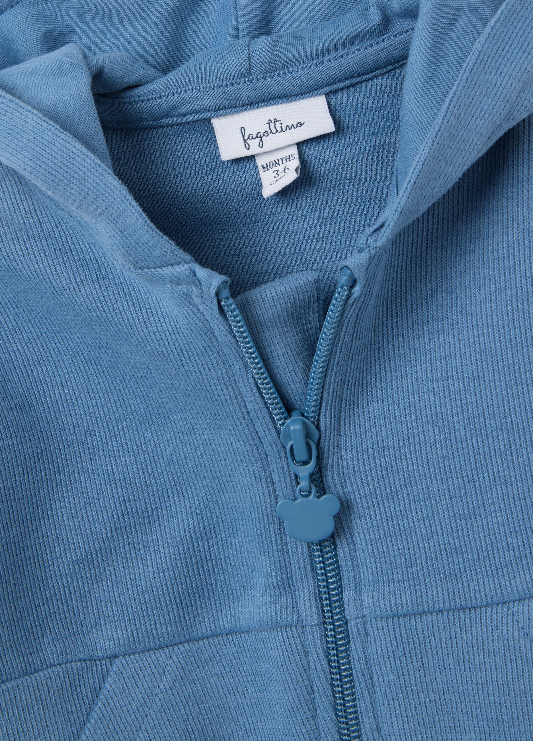 Boy's blue pure cotton sweatshirt with regular fit