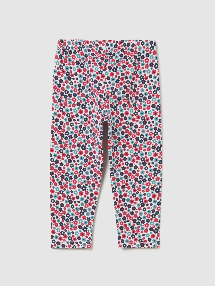 Girls' multicolour skinny fit cotton leggings_1