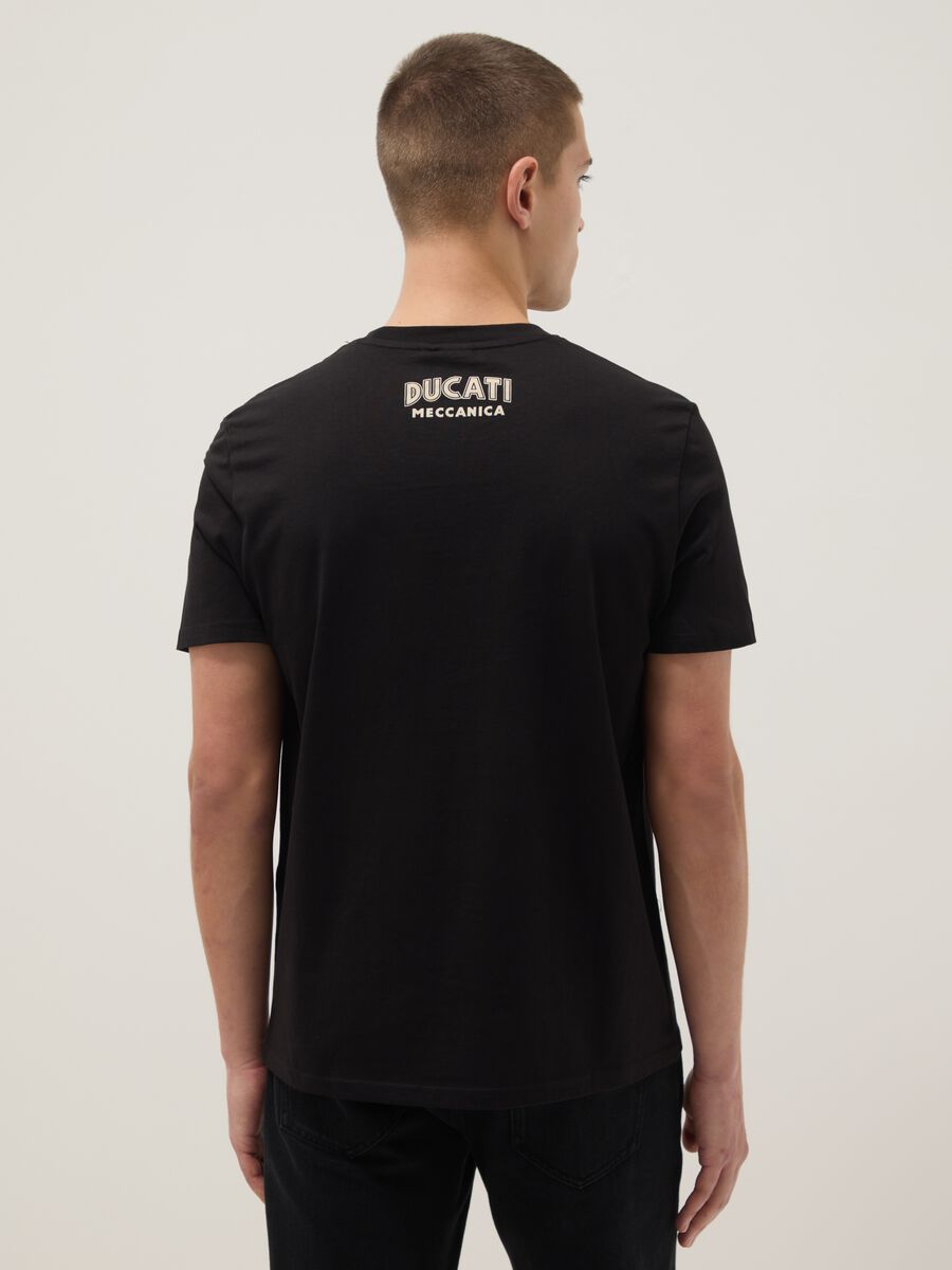 T-shirt in puro cotone nero regular fit con stampa Ducati_2