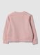 Pink pure cotton crew-neck sweatshirt with heart for girls_1