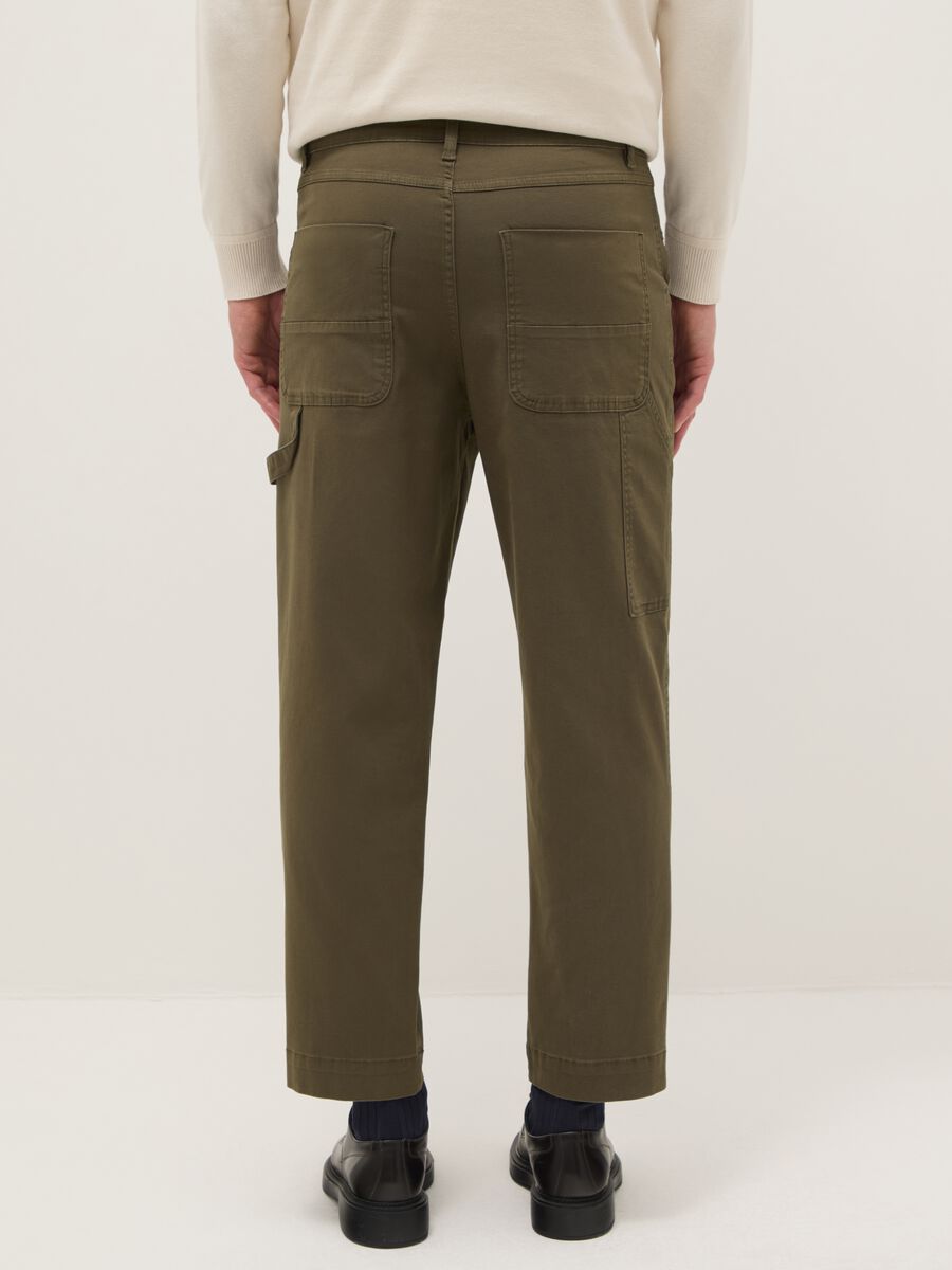 Slim Fit Green Stretch Cotton Chino Trousers_2