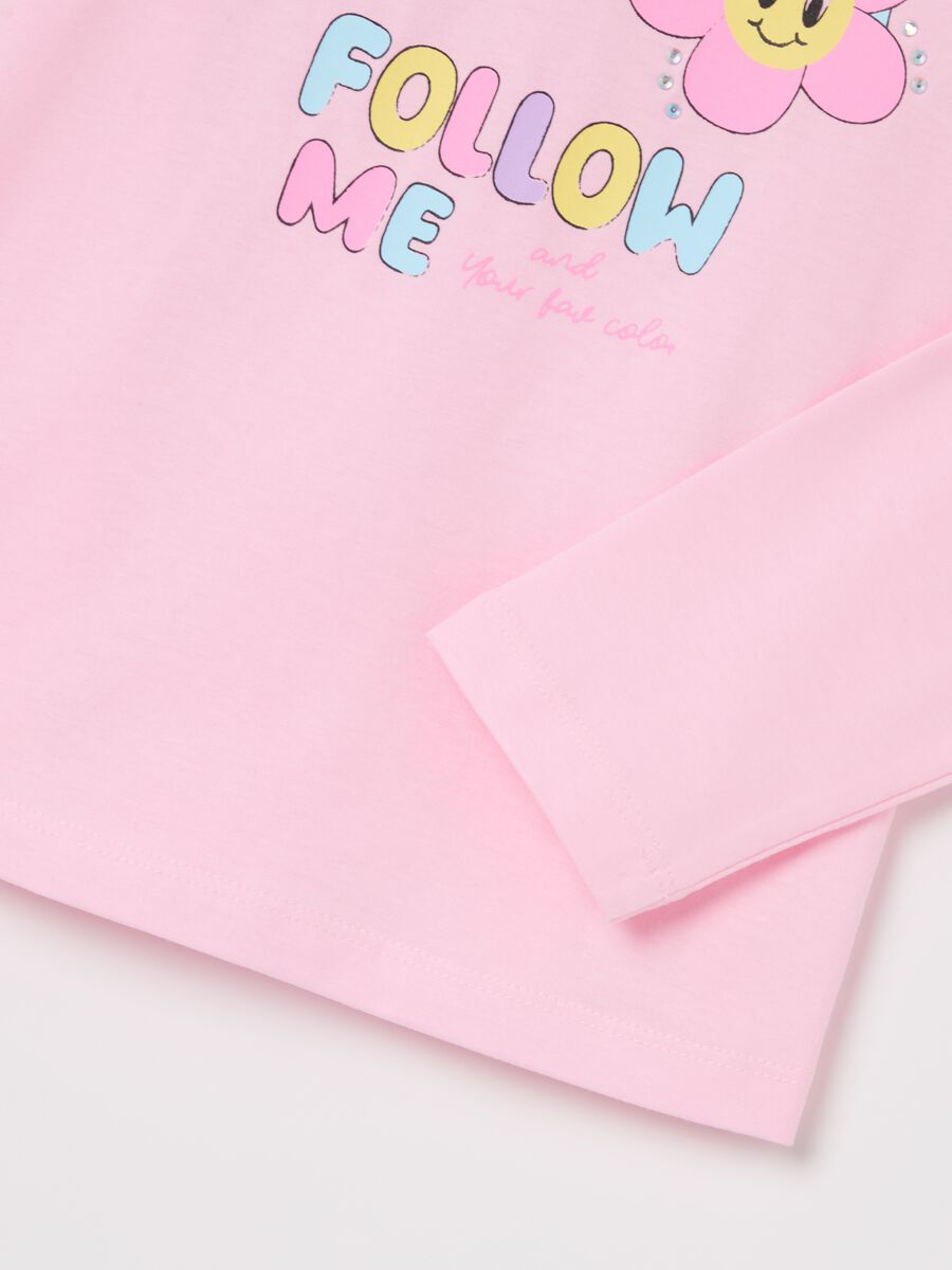 Cotton T-shirt with print and long sleeves_3