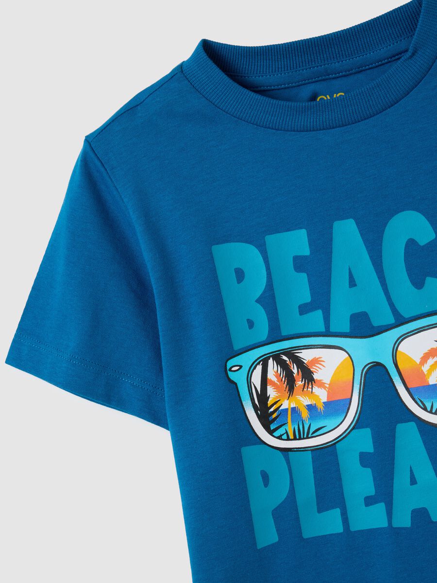 Boys' blue pure cotton t-shirt regular fit_3