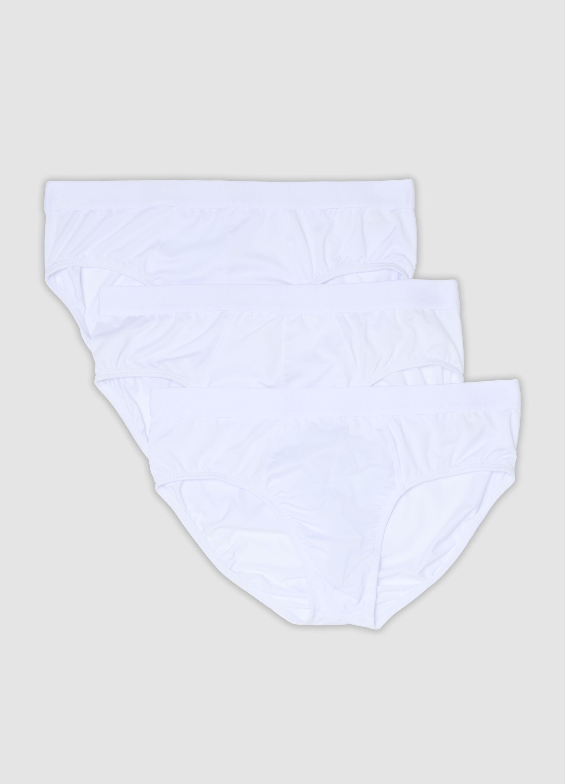 3-pack of white stretch microfibre briefs