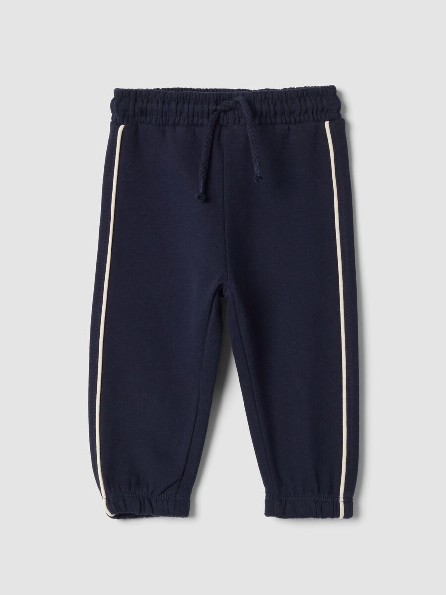 Pantaloni jogger blu in puro cotone organico_0