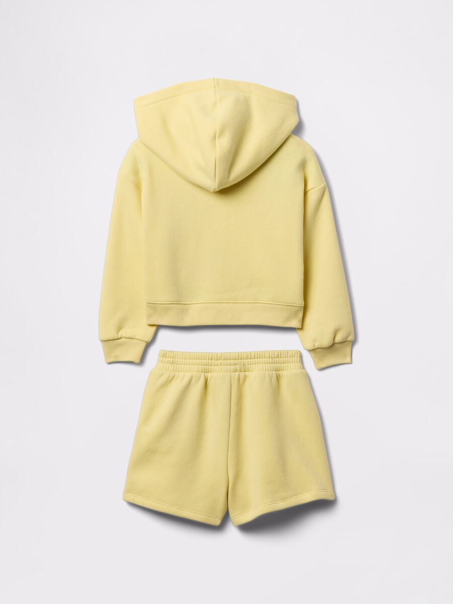Yellow jogging set with bouclé fruit patch_1