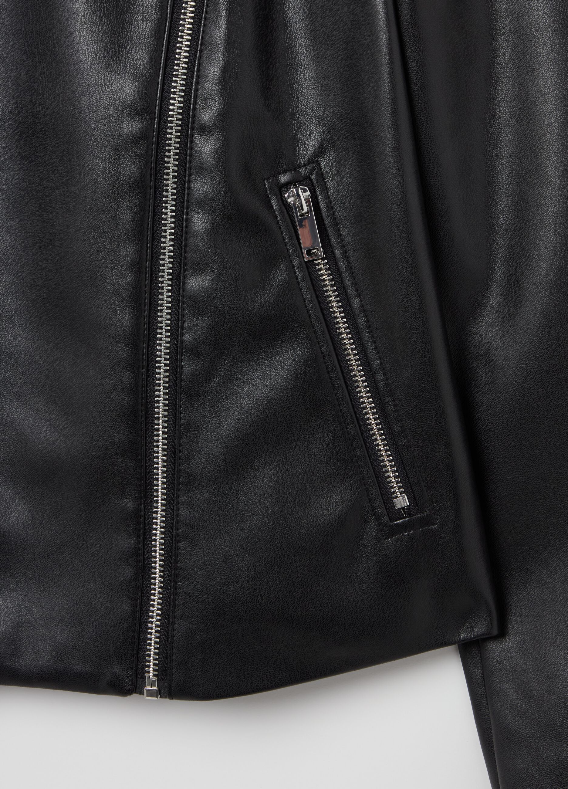 Giacca corta biker con zip