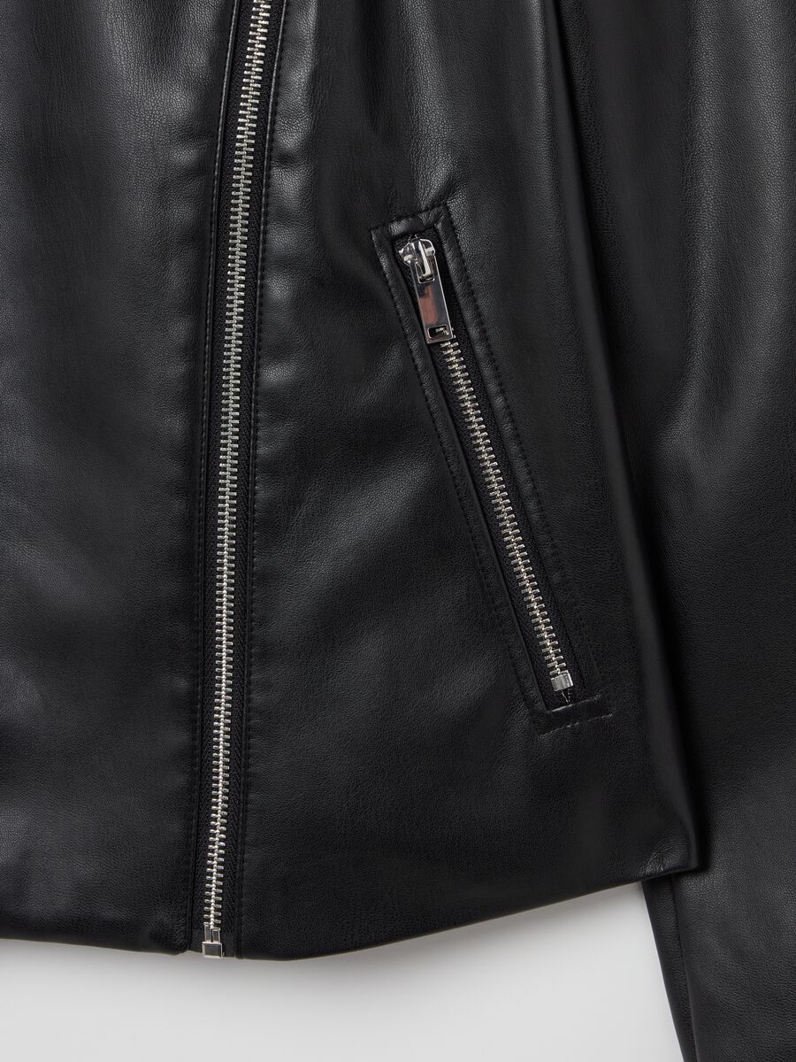 Short biker jacket with zip_5