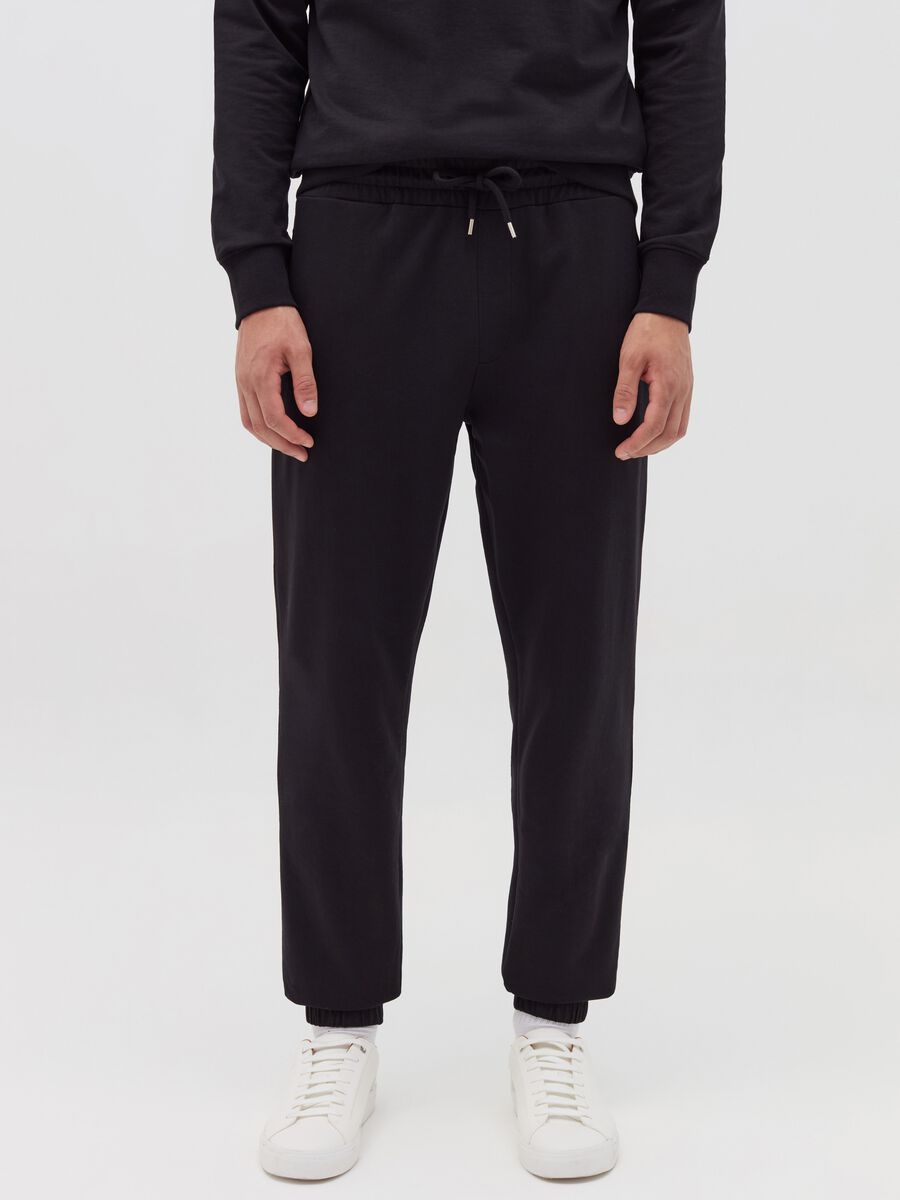Fleece joggers with drawstring_1