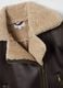 Brown padded regular fit jacket with zip_1