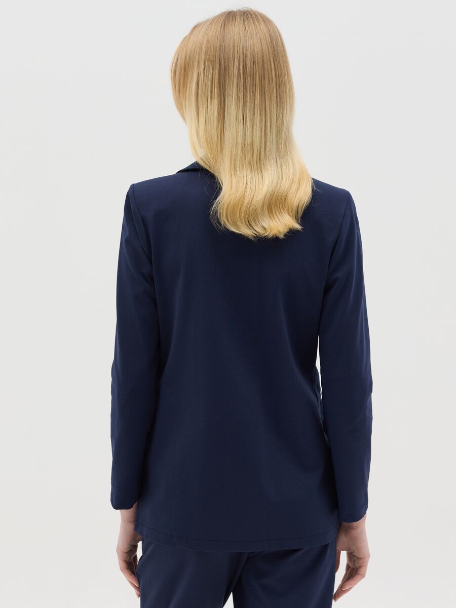 Blue single-breasted blazer_3