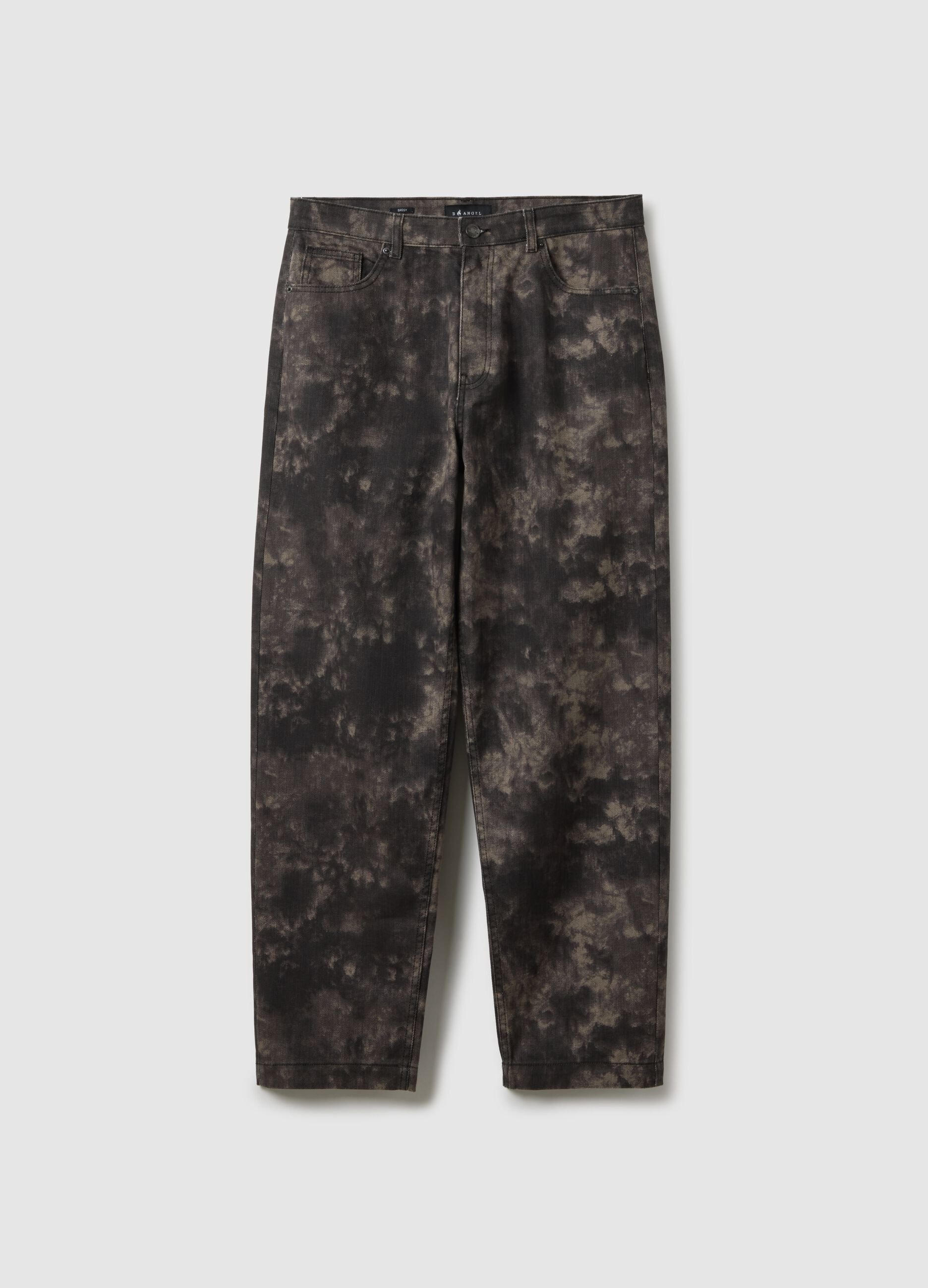 Multicolour tie dye pure cotton baggy trousers