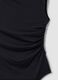 Body nero in tessuto elasticizzato con arricciature regular fit_1