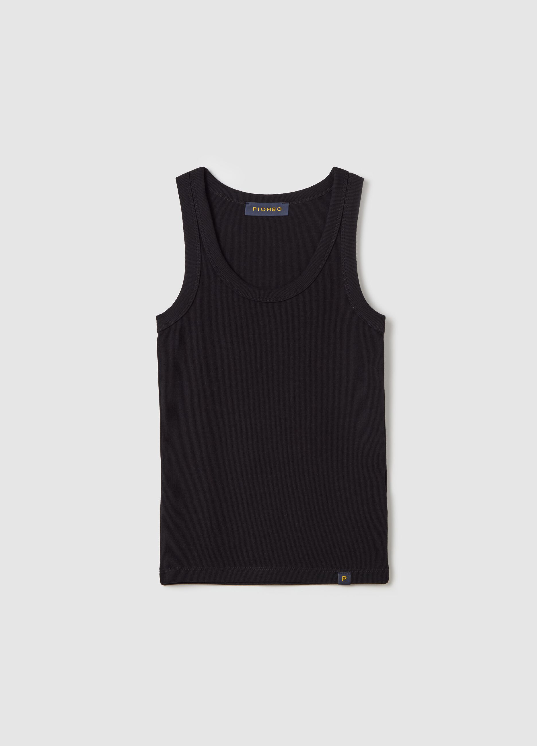 Black ribbed tank top