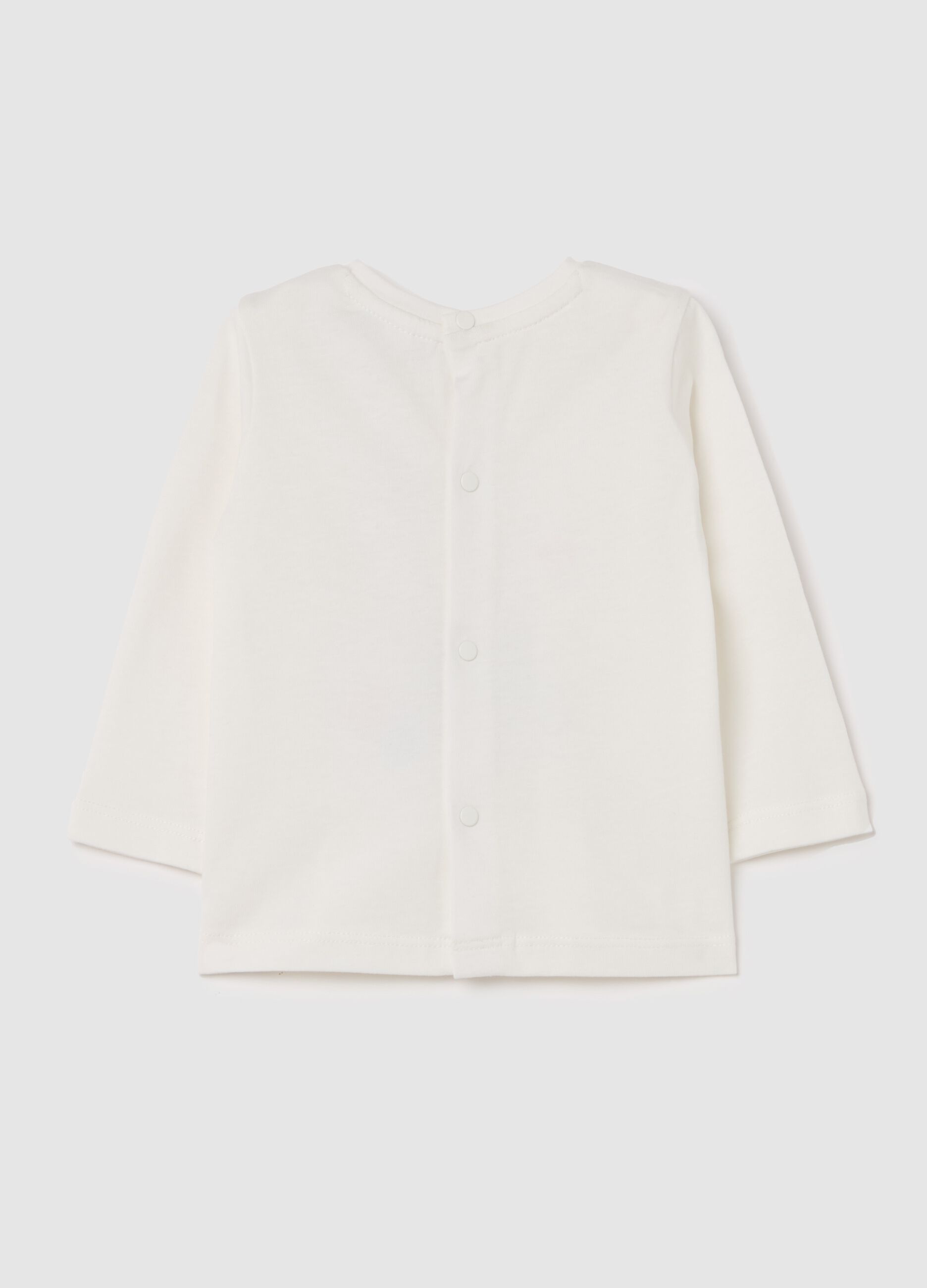 Cotton T-shirt with print and long sleeves