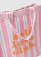 Multicolour striped shopper bag with embroidered lettering_2