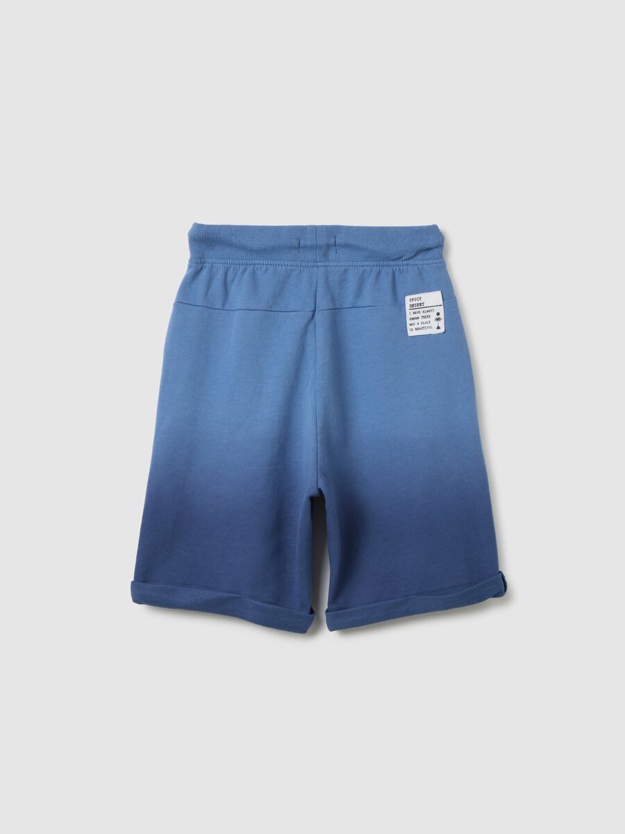 Children's blue regular fit cotton shorts_1