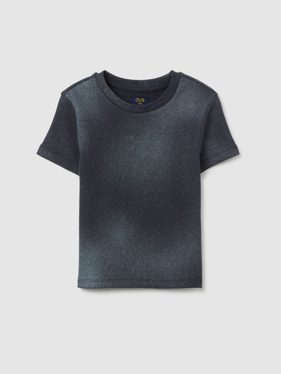 T-shirt da ragazza in cotone elasticizzato nero regular fit_0