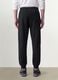 Jogger neri in misto cotone con fondo a polsino e coulisse_3