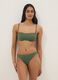 Top bikini a fascia in tessuto elasticizzato verde con imbottitura_1