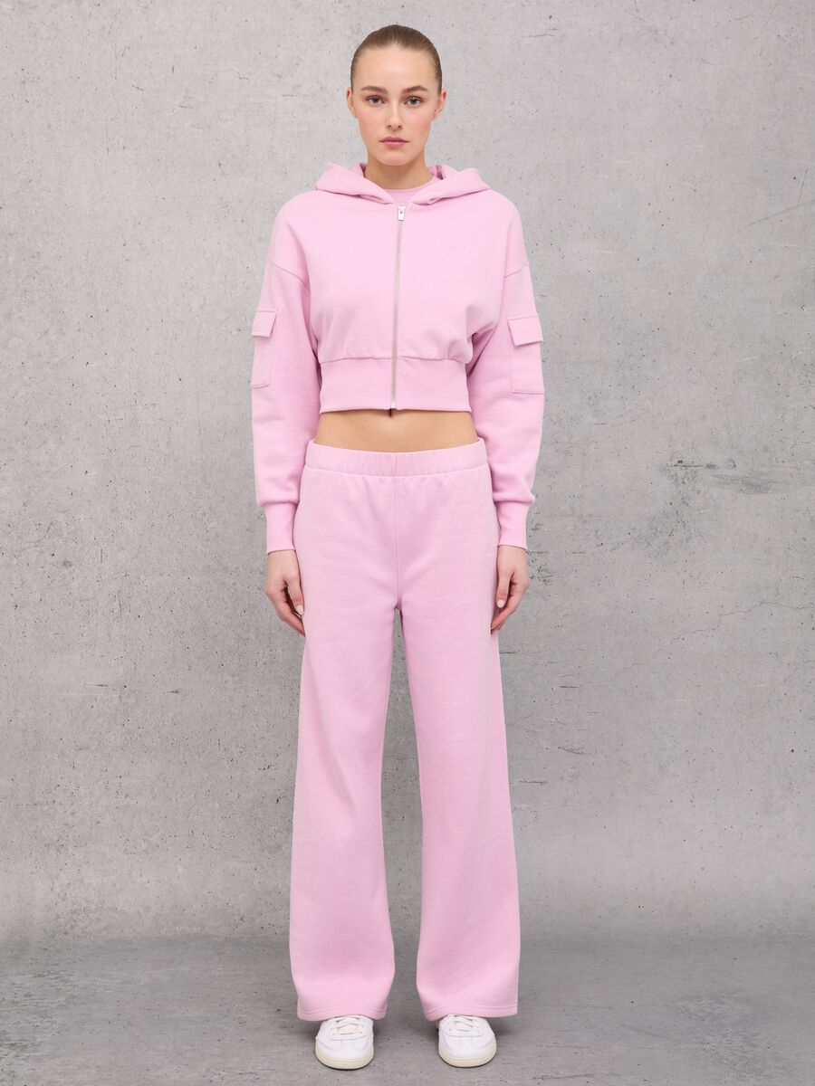 Crop Cargo Zip Hoodie Light Pink_3